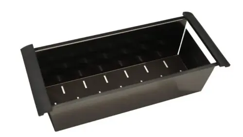 450mm Square Stainless Steel Black Colander for Kitchen Sink