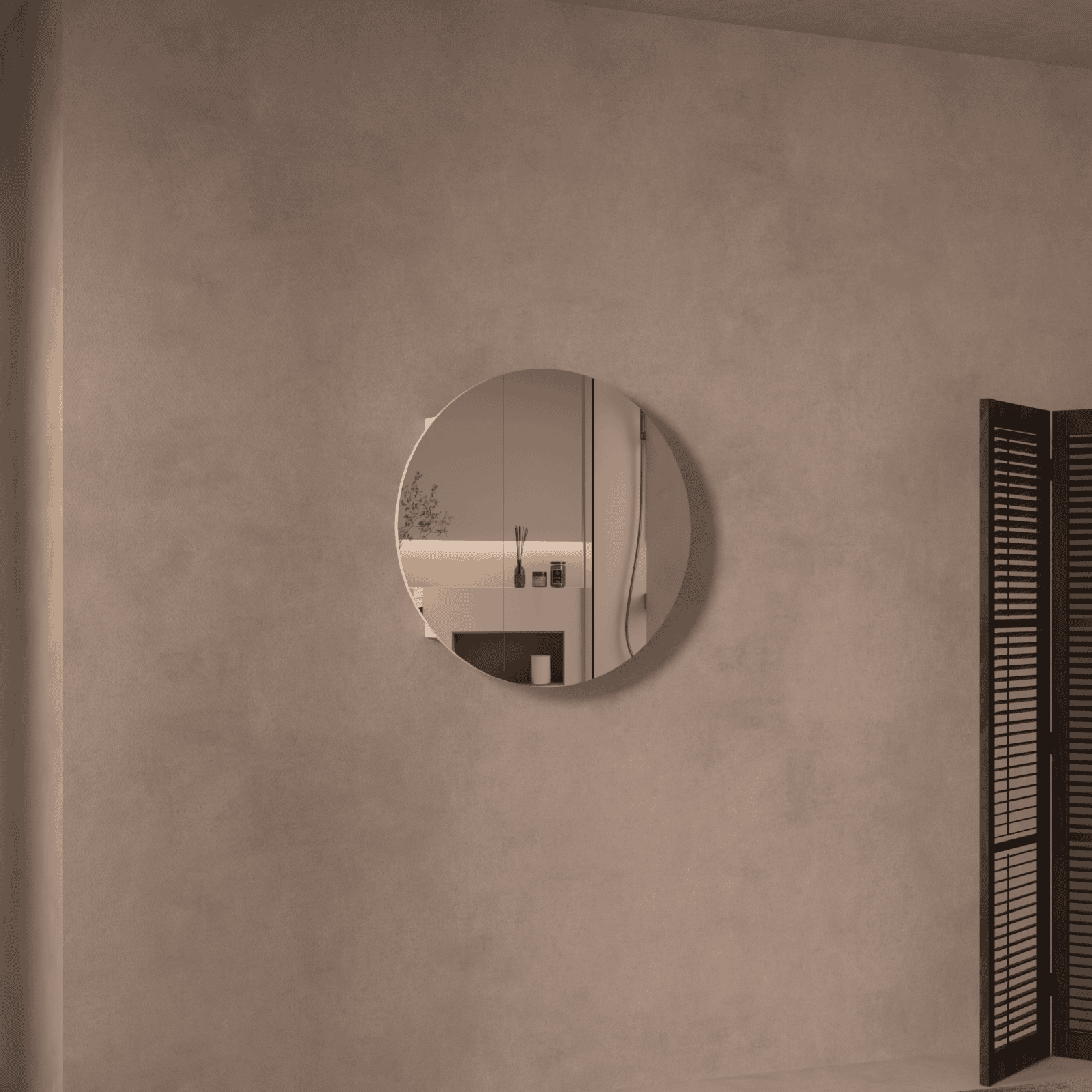 CARYSIL Orbit Series Round 800x800mm Matte White Shaving Cabinet