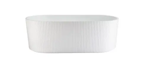 1700x800x580mm Berri Freestanding Fluted Matte White
