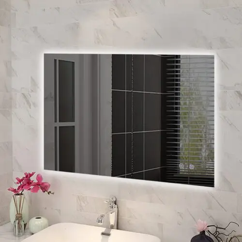 1200*800mmSharp Edge 3 Color Lighting Backlit LED Mirror Touch Sensor Switch Defogger Pad Wall Mounted Vertical or Horizontal