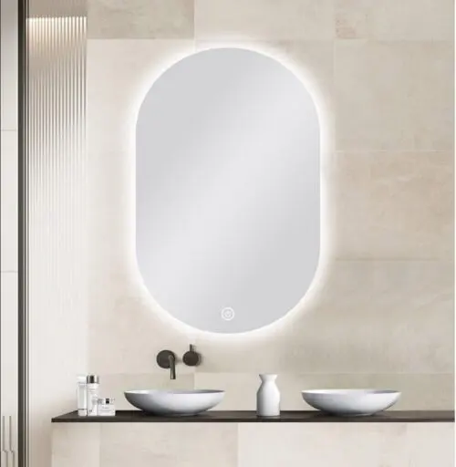600 X 900MM Frame-less Oval Back-lit Carysil LED Mirror