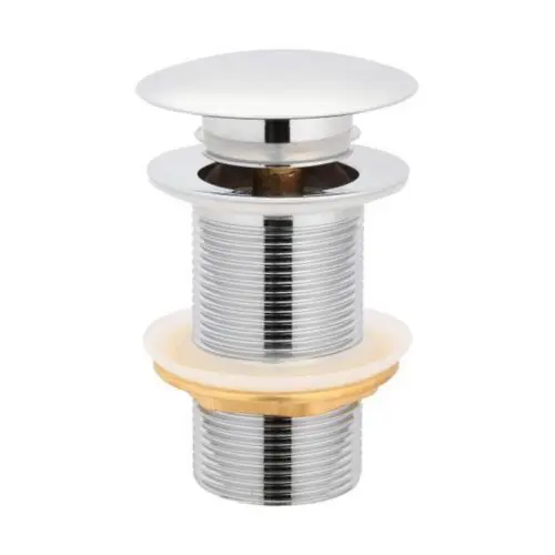 32/40mm Chrome Mushroom Solid Brass Basin Pop Up Waste NO Overflow