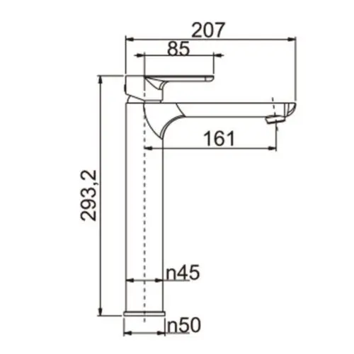 VOG Gun Metal Grey Tall Basin Mixer