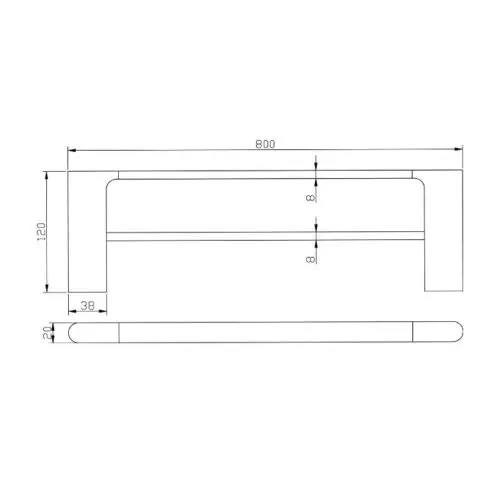 VOG Chrome Double Towel Rail 800mm