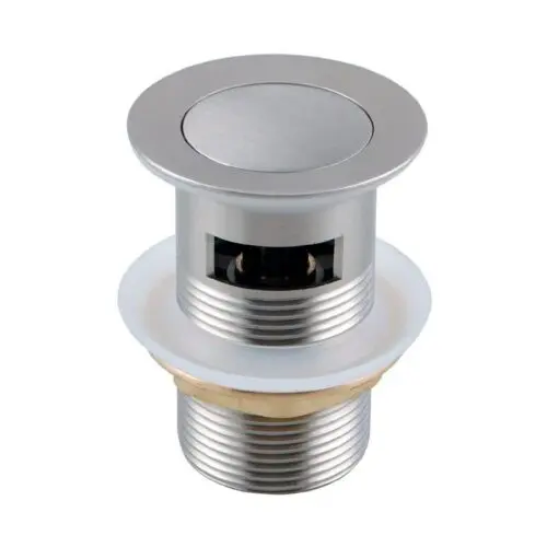 32/40mm Solid Brass Brushed Nickel Basin Pop Up Waste with Overflow