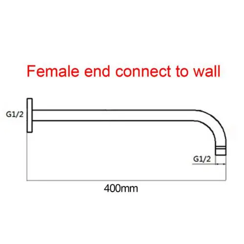 400mm Light Brushed Brass Wall Shower Arm