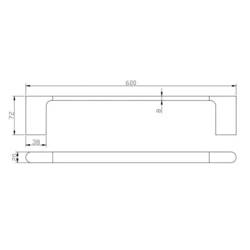 VOG Series Gun Metal Grey Single Towel Rail 600mm
