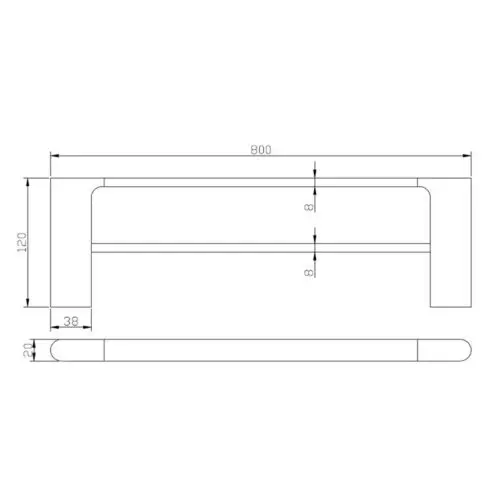 VOG Series Gun Metal Grey Double Towel Rail 800mm