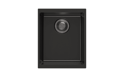 370 x 460 x 200mm Carysil Enigma 100N Single Bowl Granite Kitchen/Laundry Sink Top/Flush/Under Mount