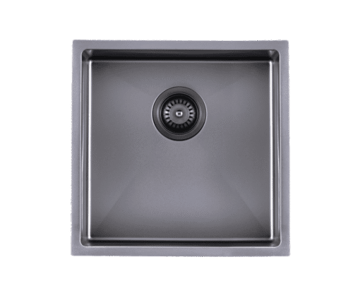 440x440x205mm Gun Metal Grey Stainless Steel Handmade Single Bowl Sink for Flush Mount and Undermount