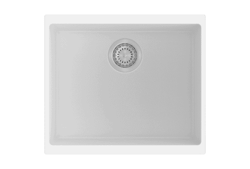 530 x 460 x 200mm Carysil Enigma 100S Single Bowl Granite Kitchen/Laundry Sink Top/Flush/Under Mount