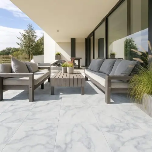 BM Square Carrara Marble Paver