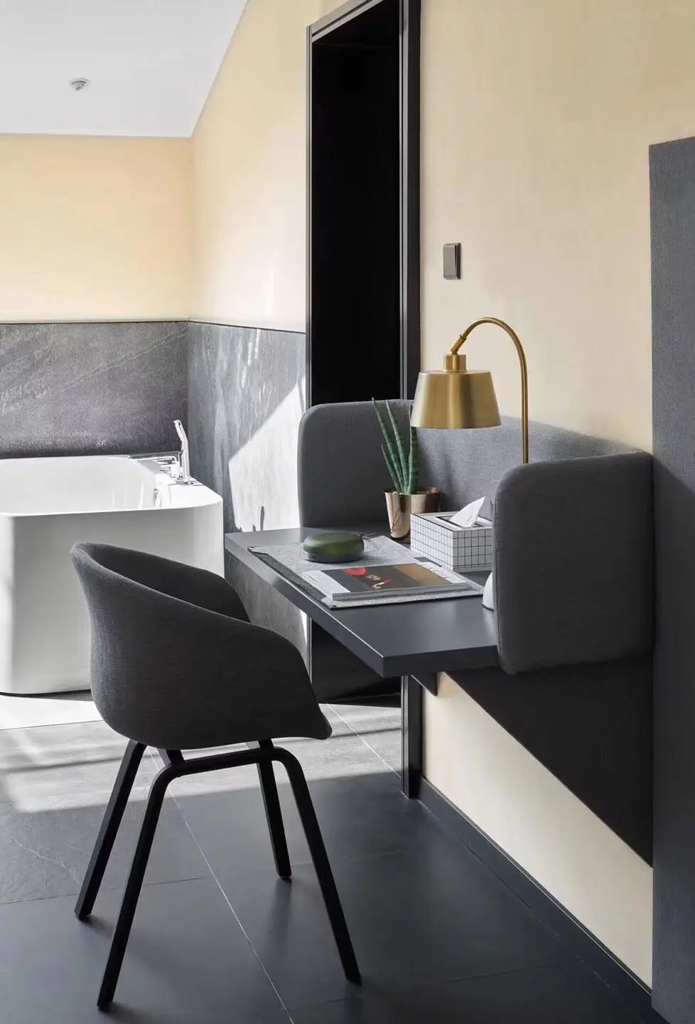 Super Black Slate textured porcelain tile for modern indoor floors and walls