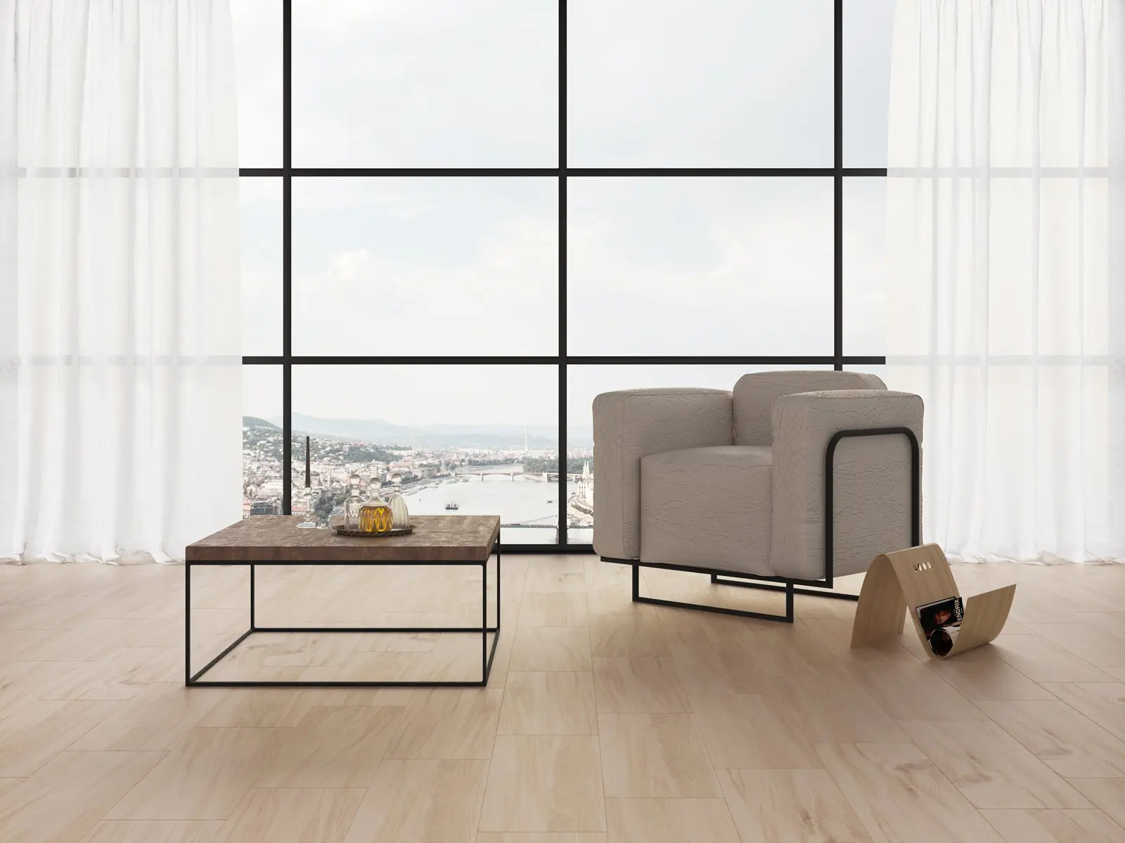 Navarti Tioga Matt Spanish wood-look floor tile with a low-glare timber-grain design