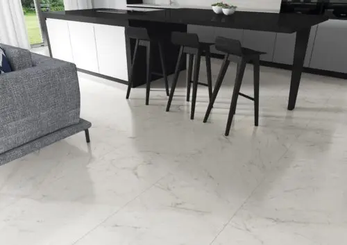 Portinari Lumina GP Carrara marble-look tile in 600 x 1200mm format