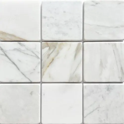 TMS Apollo Tumbled Calacatta Gold tile in 100 x 100mm format