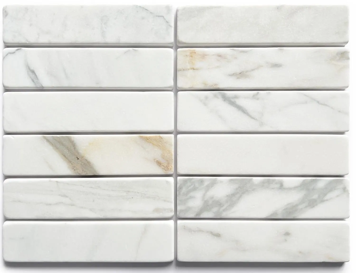 TMS Apollo Tumbled Calacatta Gold tile in 50 x 200mm format