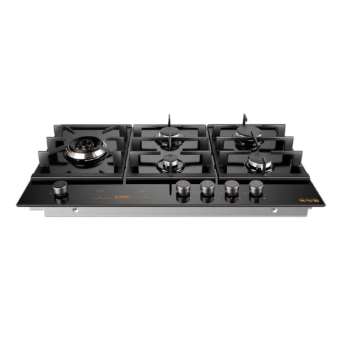 Fotile GLG90505 900mm 5 Burner Black Glass Cooktop