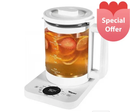 Fotile Clear Brew Borosilicate Glass Kettle WK1717| Smart Touch Control · Multi-Function Heating · Long-Lasting Keep Warm