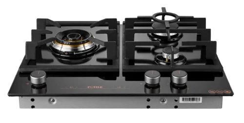 Fotile GLG60305 600mm 3 Burner Black Glass Cooktop