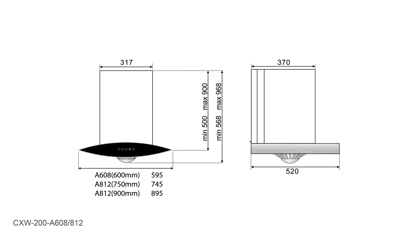 Robam A608 Rangehood for managing cooking fumes in Asian-style kitchens