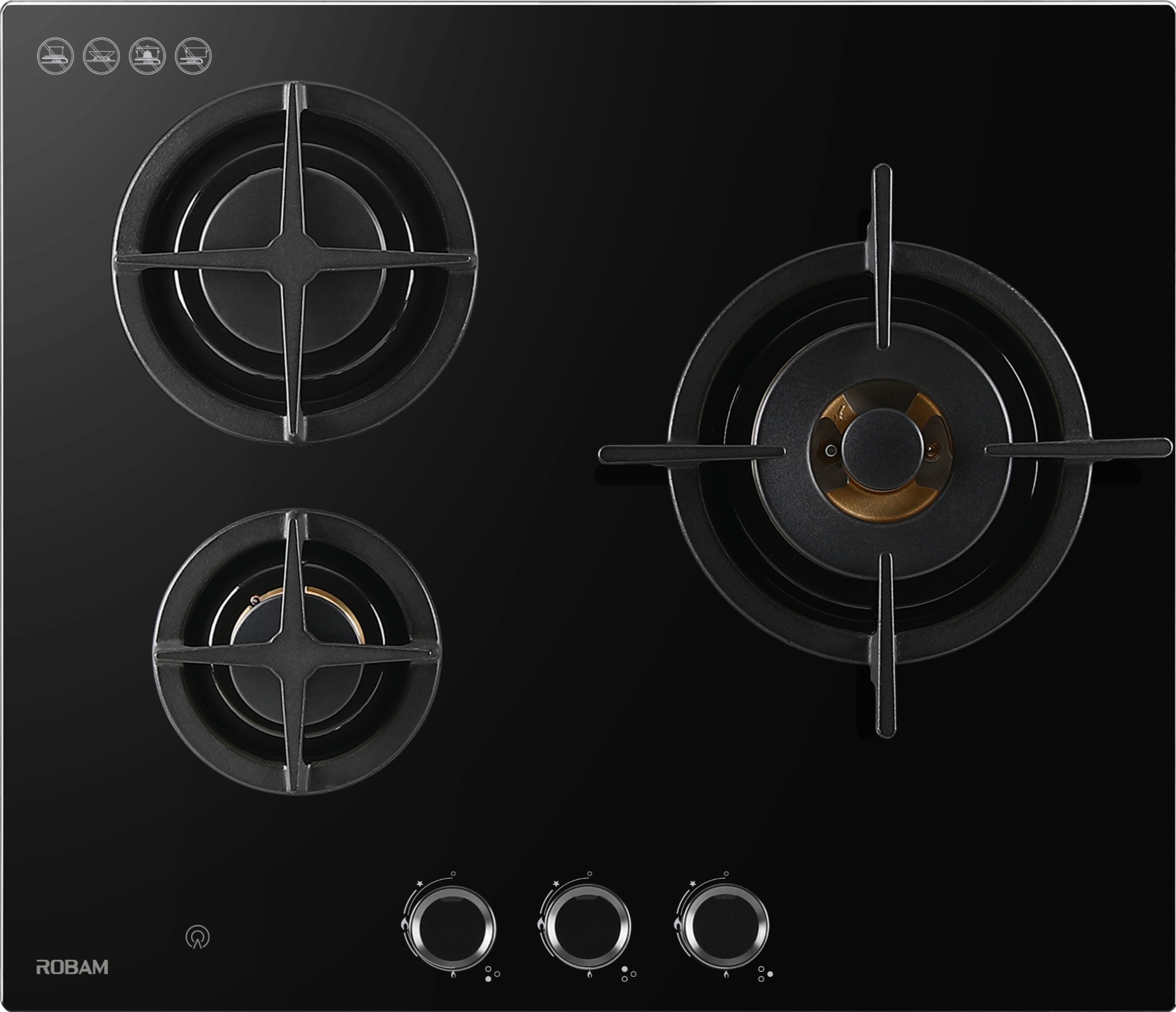 ROBAM H70 Glass 3 Burner (600mm)