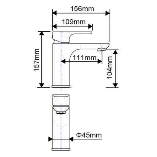 VOG Series Light Brushed Brass Basin Mixer