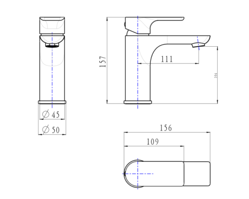 VOG Series Brushed Yellow Gold Basin Mixer Tap