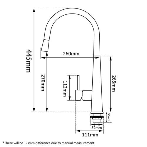 Round Brushed Nickel Pull Out Kitchen Sink Mixer Tap