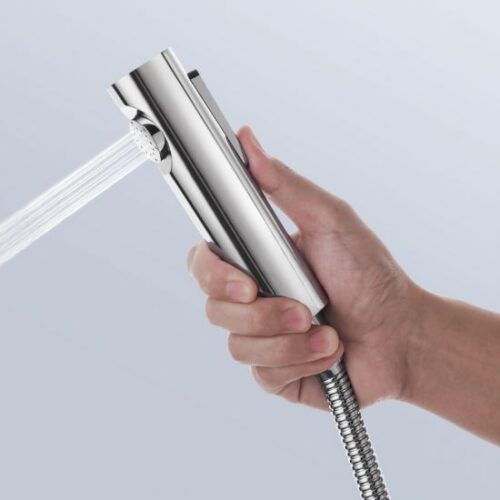 Round Chrome ABS Toilet Bidet Spray Kit with Stainless Steel Hose