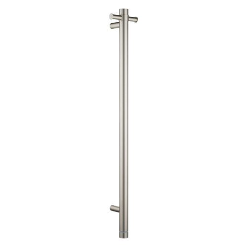 ound Vertical Brushed Nickel Electric Heated Towel Rack Single Bar(with Timer)