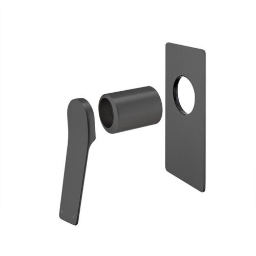 Rushy Square Matte Black Built-in Shower Mixer - Trim Kit
