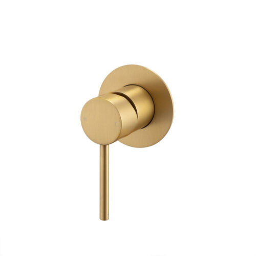 LUCID PIN - Brushed Brass Wall Mixer ( 65MM Cover Plate)