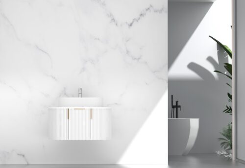 Navona Carysil 750mm Fluted Wall Hung Vanity 750 x 469 x 412mm