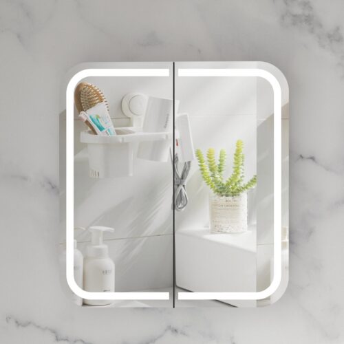 CARYSIL 750x800mm Grand Matte White LED Shaving Cabinet