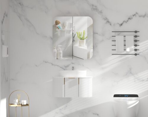 CARYSIL 750x800mm Grand MATTE WHITE Shaving Cabinet