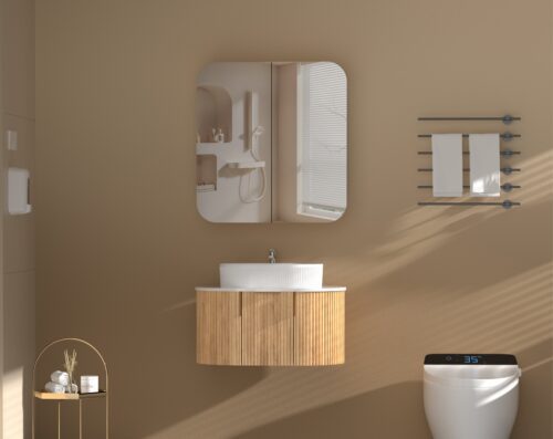 CARYSIL 750x800mm Grand Walnut Shaving Cabinet