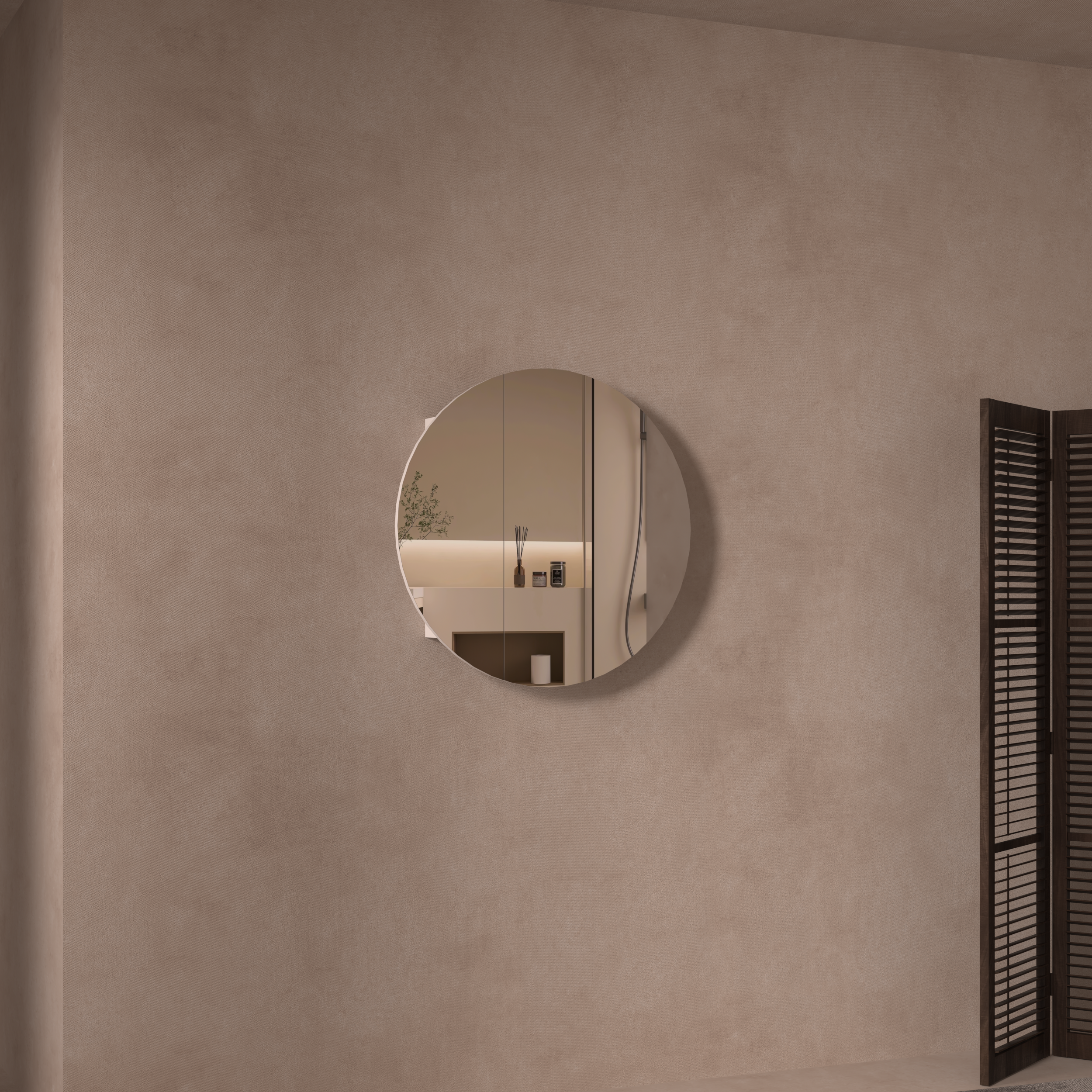 CARYSIL Orbit Series Round 800x800mm Matte White Shaving Cabinet