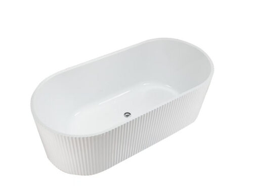 1700x800x580mm Berri Freestanding Fluted Matte White