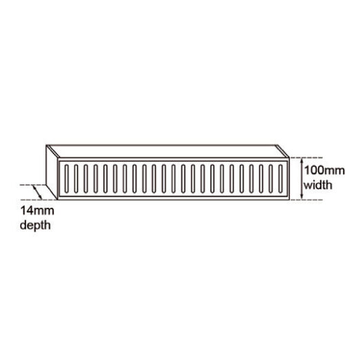Muses Aluminium Gunmetal Ezy Flow Floor Grate 300 * 100 * 14 mm