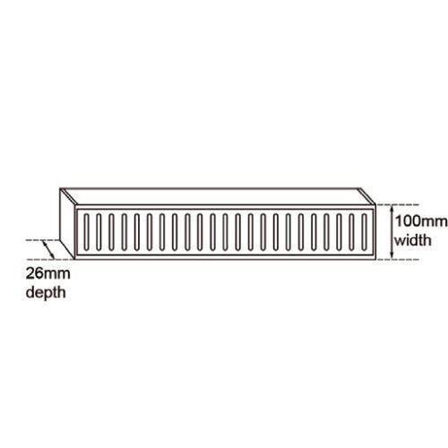 Muses Aluminium Brushed Gold Ezy Flow Floor Grate 300 * 100 * 26mm