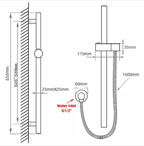 Chrome Shower Rail