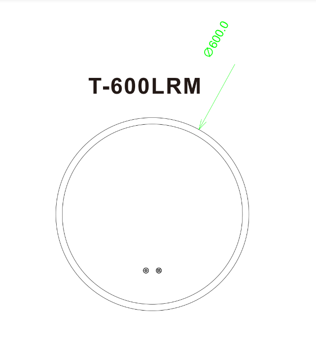 600mm Round 3 Color Lighting LED Mirror Touch Sensor Switch Defogger Pad Wall Mounted - Lighting on the rim