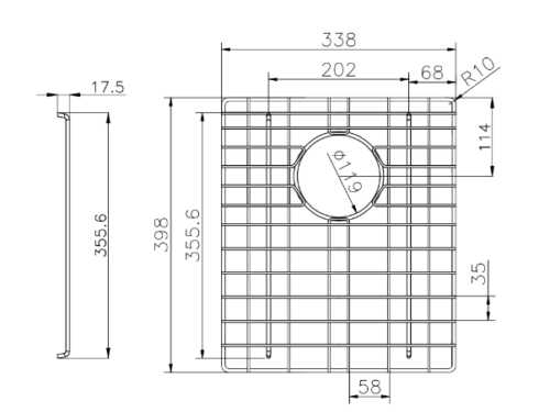 Stainless Steel Chrome TWM12 Sink Grids