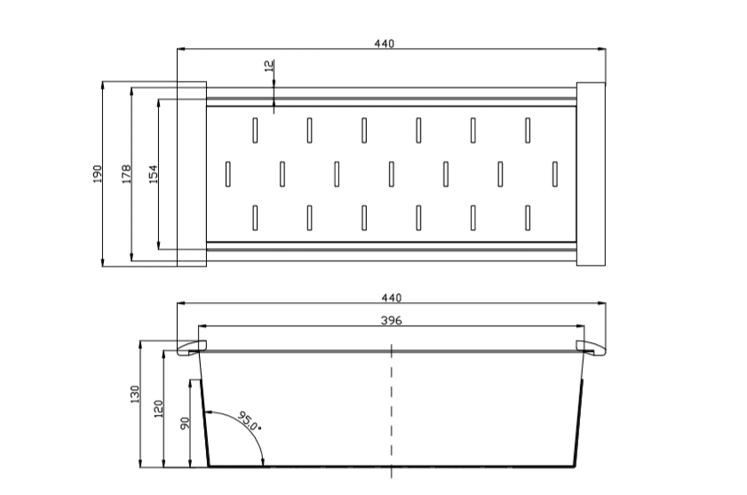 440mm Square Stainless Steel Colander for Kitchen Sink