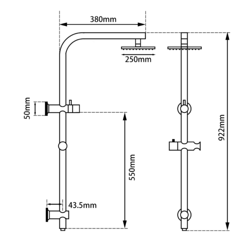 10" Chrome Shower Station