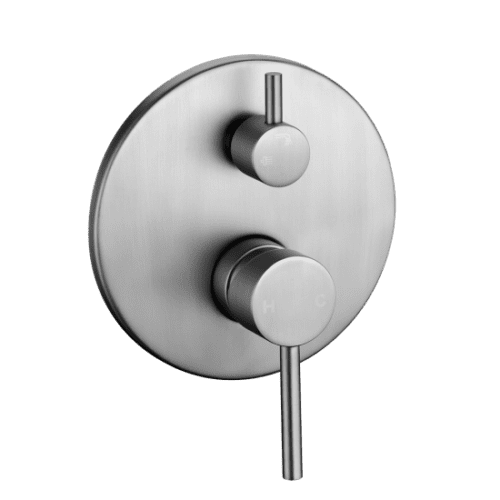 LUCID PIN Round Brushed Nickel Shower/Bath Mixer Diverter(color up)