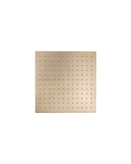 Square Brushed Yellow Gold Brass Rainfall Shower Head 250mm