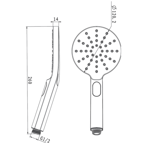 Round Brushed Yellow Gold ABS 3 Function Handheld Shower