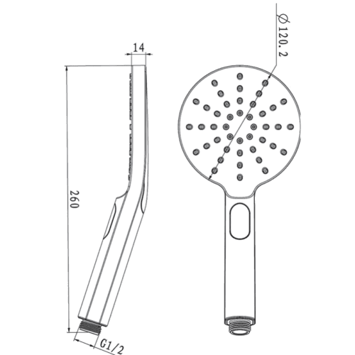 Round Brushed Nickel ABS 3 Function Handheld Shower